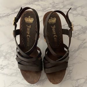 Juicy Couture CASABLANCA leather and wood heels